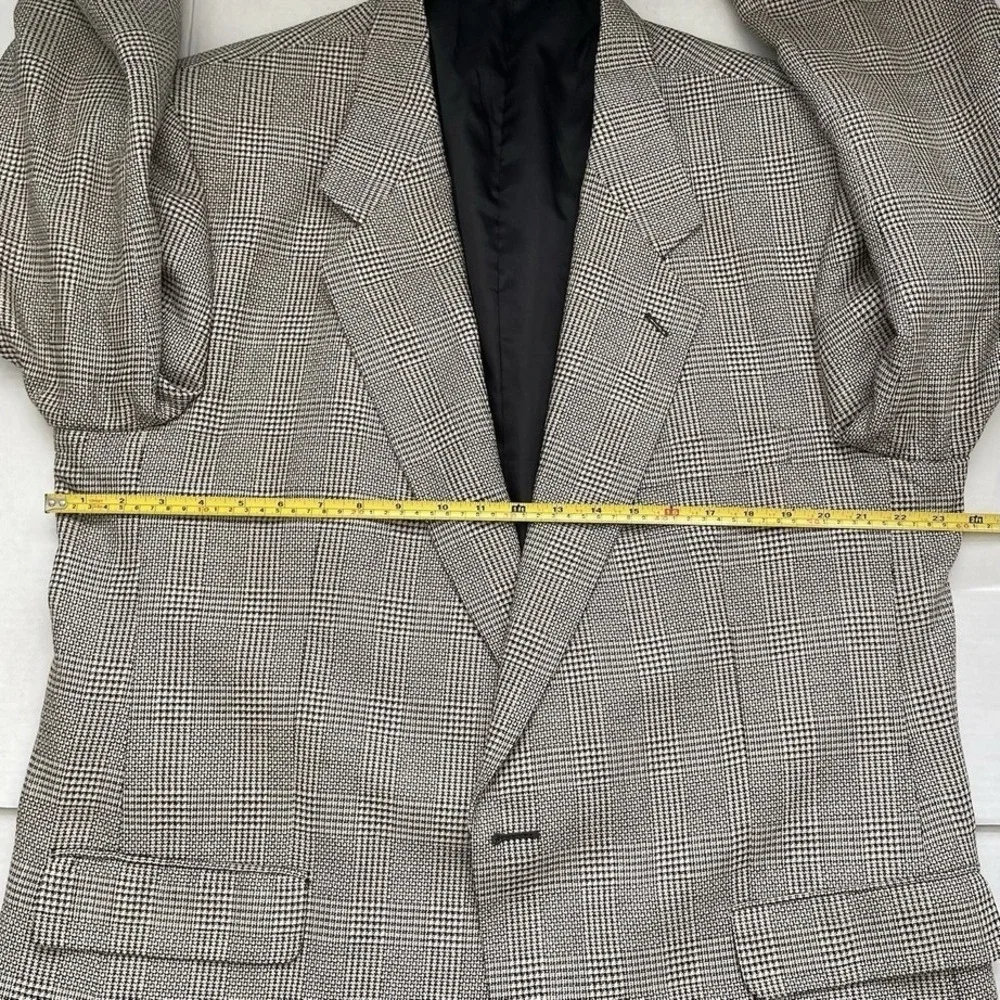 Petrocelli‎ Brown/Beige TWEED Mens HOUNDSTOOTH silk wool sport coat - XXL, 48